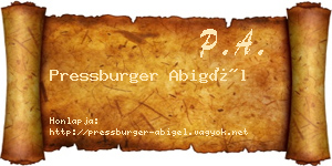 Pressburger Abigél névjegykártya